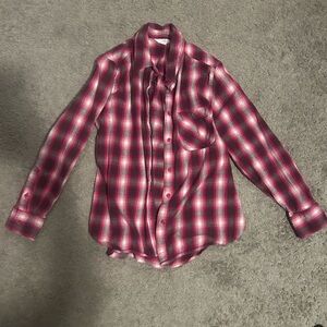 Time and Tru women's Casual Pink Plaid Shirt